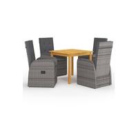 Ensemble de Salle à Manger de Jardin 5 pcs Table et Chaises de Repas de Patio Mobilier à Dîner de Terrasse Mobilier d'Extérieur Gris