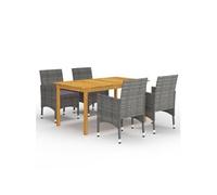 Vidaxl Ensemble De Salle À Manger De Jardin 5 Pcs Gris