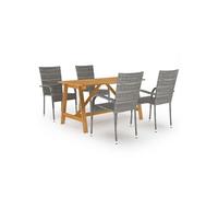 vidaXL 5-delige Tuinset grijs3068751 Gris G
