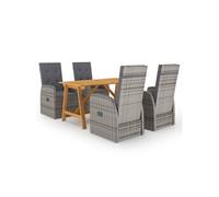 Vidaxl Ensemble De Salle À Manger De Jardin 5 Pcs Gris