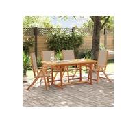Vidaxl Ensemble À Manger De Jardin 5pcs Bois D'acacia Solide Textilène