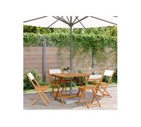 vidaXL 5-delige Tuinset massief hout en stof crÃmewit3281784 G