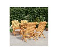 Ensemble à Dîner de Jardin Mobiliers Meubles 5 pcs Bois de Teck Massif vidaXL