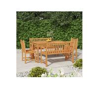 Vidaxl Ensemble À Dîner De Jardin 5 Pcs Bois De Teck Massif