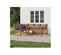 Vidaxl Ensemble De Salle À Manger De Jardin Coussins 5 Pcs Bois Acacia