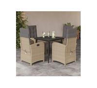 5-delige Tuinset met kussens poly rattan beige3212585