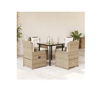 5-delige Tuinset met kussens poly rattan beige3262890