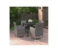 Vidaxl Mobilier À Dîner De Jardin Coussins 5 Pcs Résine Tressée Verre