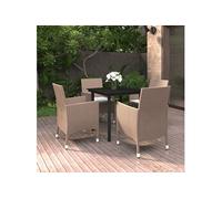 Vidaxl Ensemble À Dîner De Jardin Coussins 5 Pcs Résine Tressée Verre