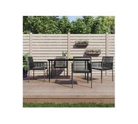 Vidaxl Ensemble À Dîner De Jardin Coussins 5 Pcs Noir Rotin Et Acier