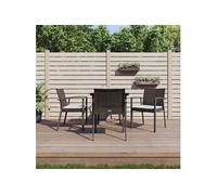 Ensemble à manger de jardin 5 pcs coussins résine tressée acier vidaXL