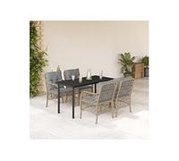 Vidaxl Ensemble À Manger De Jardin Coussins 5 Pcs Mélange Beige Rotin