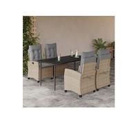 5-delige Tuinset met kussens poly rattan gemengd beige3212826