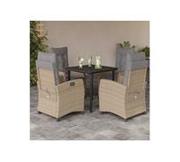 Vidaxl Ensemble À Manger De Jardin Coussins 5 Pcs Mélange Beige Rotin