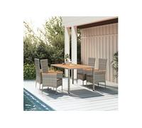 5-delige Tuinset met kussens poly rattan grijs3157538