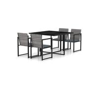 Mobilier à dîner de jardin 5pcs et coussins résine tressée vris vidaXL