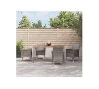 5-delige Tuinset met kussens poly rattan grijs3187366