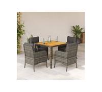 vidaXL 5-delige Tuinset met kussens poly rattan grijs3211873 Gris G
