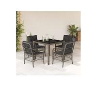 5-delige Tuinset met kussens poly rattan grijs3212031