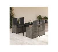 5-delige Tuinset met kussens poly rattan grijs3212353