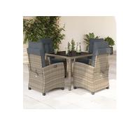 Vidaxl Ensemble À Manger De Jardin 5 Pcs Coussins Gris Résine Tressée