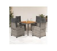 vidaXL 5-delige Tuinset met kussens poly rattan grijs3212673 Gris G