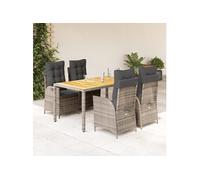 5-delige Tuinset met kussens poly rattan grijs3213106