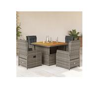 5-delige Tuinset met kussens poly rattan grijs3262770