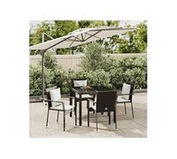 Vidaxl Mobilier À Dîner De Jardin Et Coussins 5pcs Noir Résine Tressée