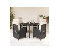 Vidaxl Ensemble À Manger De Jardin Coussins 5pcs Noir Résine Tressée