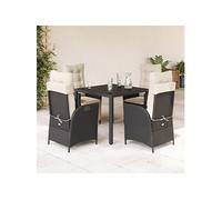 5-delige Tuinset met kussens poly rattan zwart3213060