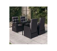 5-delige Tuinset met kussens zwart3099481