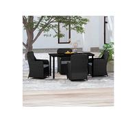 vidaXL 5-delige Tuinset met kussens zwart3099531 Noir G
