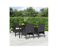 5-delige Tuinset met kussens zwart3156600