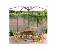 Vidaxl Ensemble À Manger De Jardin 5 Pcs Résine Tressée Et Bois Massif