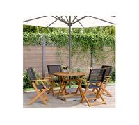 Vidaxl Ensemble À Manger De Jardin 5 Pcs Résine Tressée Et Bois Massif