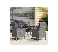 Vidaxl Mobilier De Bistro De Jardin 5 Pcs Résine Tressée Gris