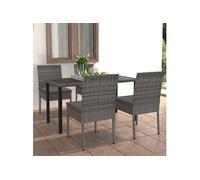 vidaXL Ensemble de salle à manger de jardin 5 pcs 3065701 Table et chaises résine tressée gris
