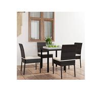 Ensemble de Salle à Manger de Jardin 5 pcs Résine Tressée Noir Patio vidaXL