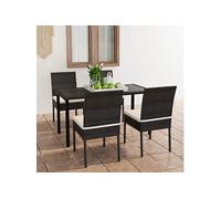 5-delige Tuinset poly rattan zwart3065695