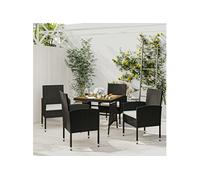 Vidaxl Mobilier À Dîner D'extérieur 5 Pcs Résine Tressée Noir Blanc