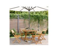 Ensemble à Manger de Jardin Mobilier 5pcs Polypropylène Bois Massif vidaXL