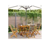 5-delige Tuinset polypropeen en massief hout grijs3281698