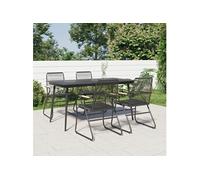 5-delige Tuinset PVC-rattan zwart3060269