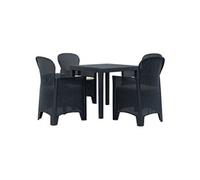 5-delige Tuinset rattan-look kunststof antraciet276114
