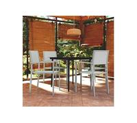 Ensemble de Salle à Manger de Jardin 3 pcs Noir Mobilier Dîner Patio vidaXL