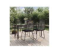 Ensemble de Salle à Manger de Jardin 7 pcs Noir Mobilier Dîner Patio vidaXL