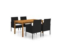 Ensemble de Salle à Manger de Jardin 7 pcs Noir Mobilier Dîner Patio vidaXL