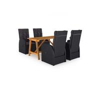 Vidaxl Ensemble De Salle À Manger De Jardin 5 Pcs Noir