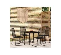 Ensemble de Salle à Manger de Jardin 3 pcs Noir Mobilier Dîner Patio vidaXL